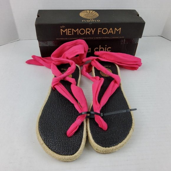 Nalho Karabi Memory Foam Yoga Espadrille Ankle Wrap Sandals Size 9 US/ 39  EU - Picture 1 of 3